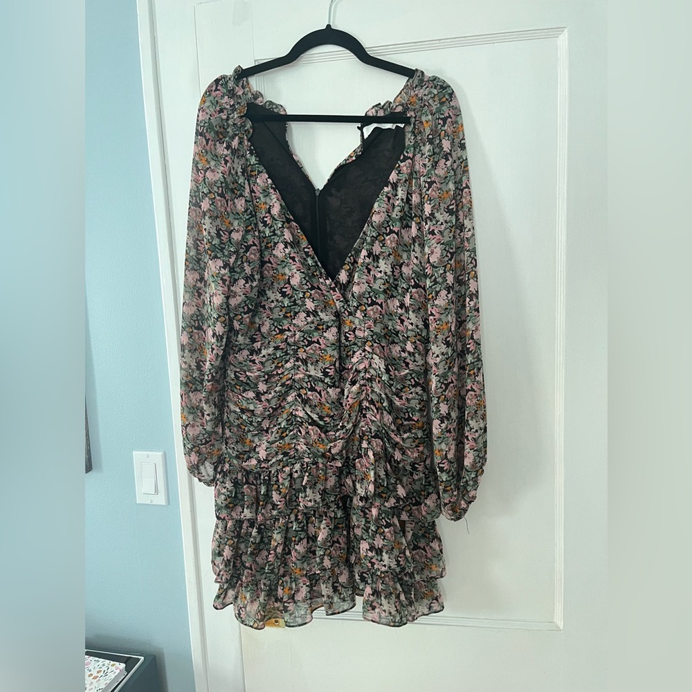 ASTR the Label long sleeve floral mini dress